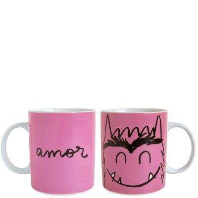 Tasse "Das Farbmonster - amor (love)" pink