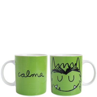 Taza "El monstruo de los colores - calma (calm)" verde