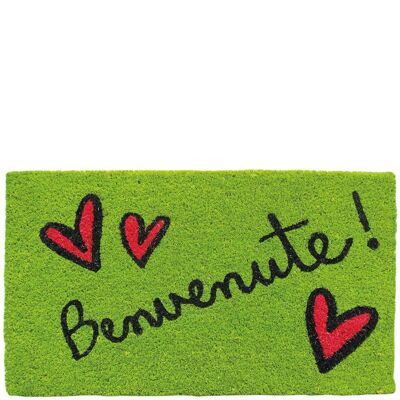 Doormat "benvenute !" green