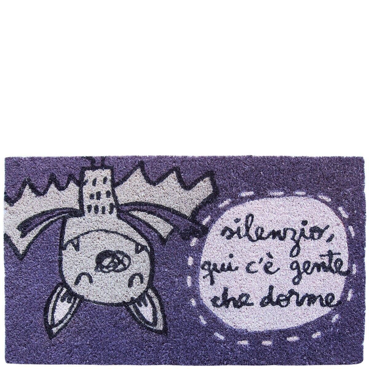 Zerbino "silenzio qui c'e gente che dorme" viola