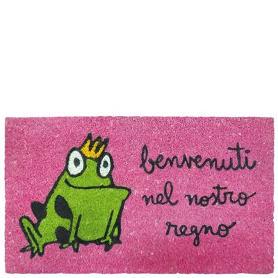 Doormat "benvenuti nel nostro regno" fucsia