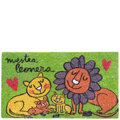 Doormat "nuestra leonera" green