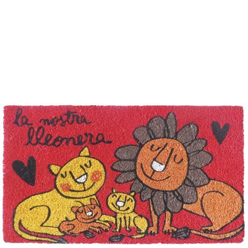 Doormat "la nostra lleonera" red