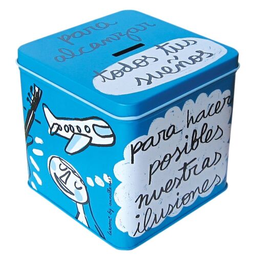 Metal coin box "para alcanzar todos tus sueños"