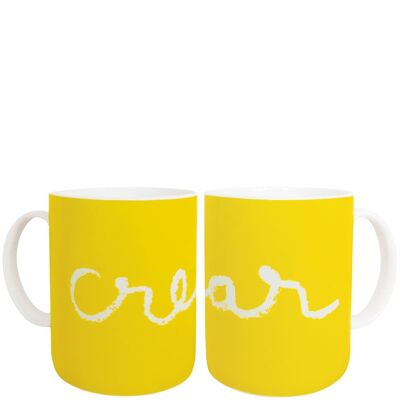 Taza "crear" amarilla