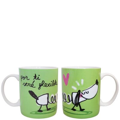 Mug "por ti seré flexible" green