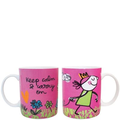 Becher "Keep Calm & Carry On" fuchsia