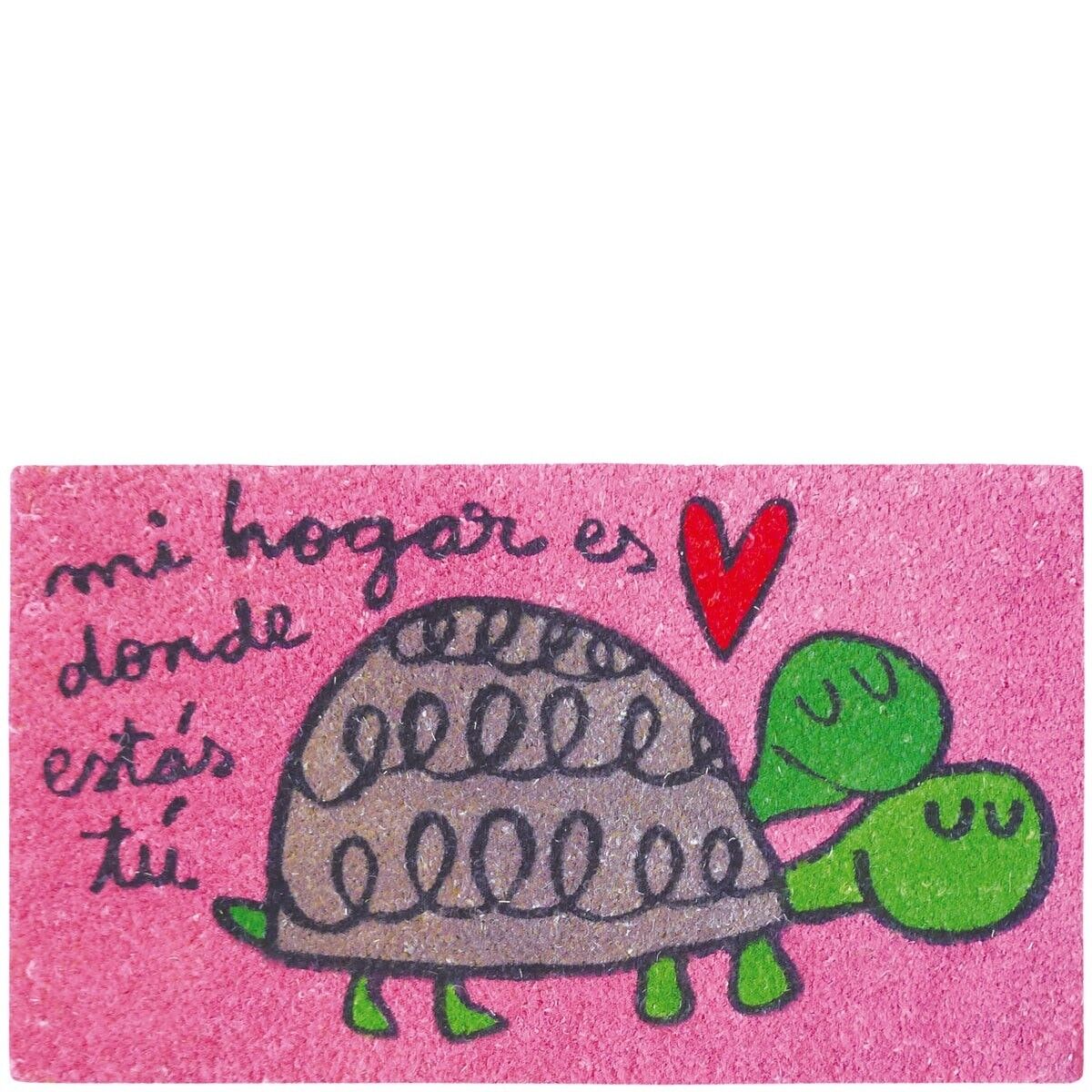 Felpudo "mi hogar es donde estás tú" rosa