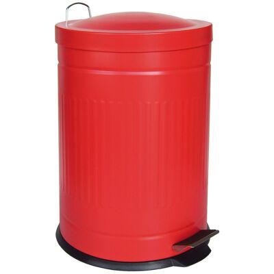 Pattumiera in metallo "step" 20L rosso (rivestimento rimovibile)