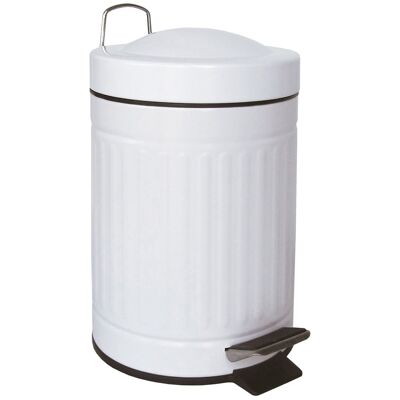 Bathroom pedal Bin white 3L. (removable liner)