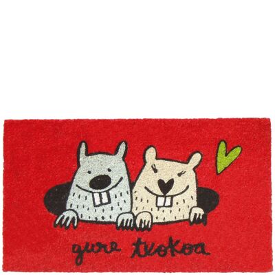 Doormat "gure txokoa" red