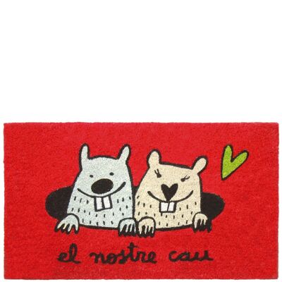 Doormat "el nostre cau" red