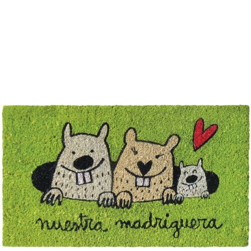 Doormat "nuestra madriguera" green