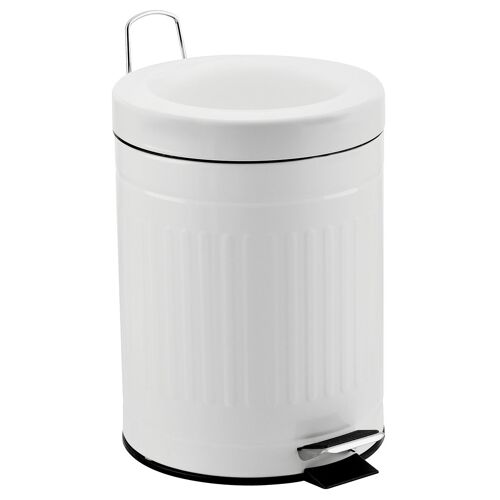 Metal "step"bin 20L white (removable liner)