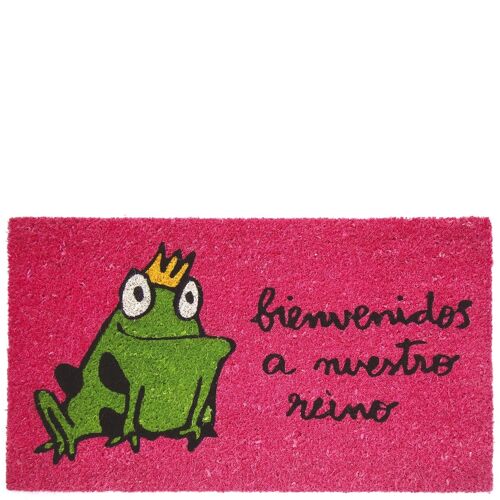 Doormat "bienvenidos a nuestro reino" fucsia