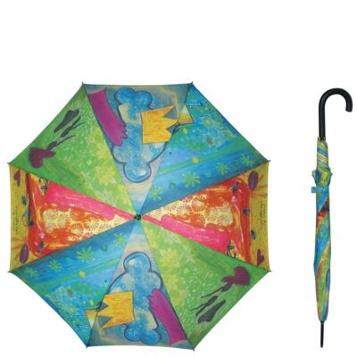 Paraguas "collage" con palo de acero