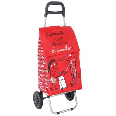 Chariot de courses "le petit chaperon rouge" rouge 37 litres