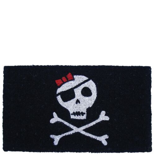 Doormat skull with lace black