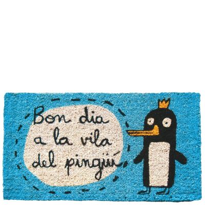 Fußmatte "bon dia a la vila del pingüí" blau