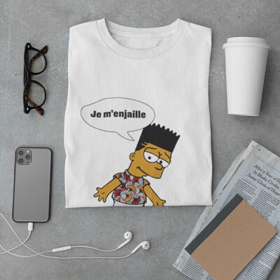 Tshirt Unisexe Blanc "Bart - Je m'enjaille"