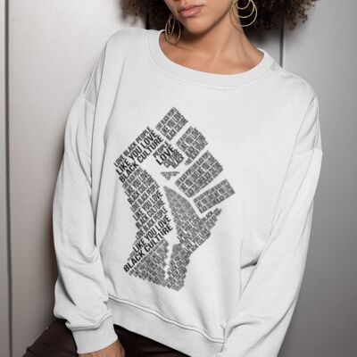 Crewneck blanc -Unisexe- "Love Black People""