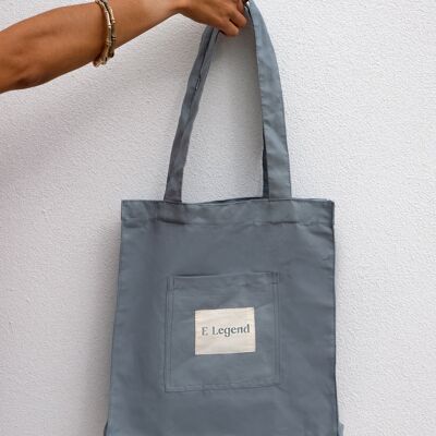 Totebag in lino blu