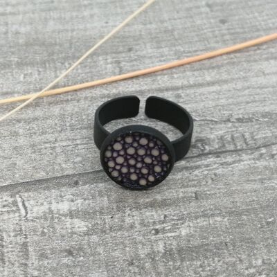 Anillo -Maritime - cuero de centeno - morado