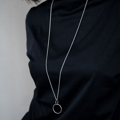 Long double hoop necklace