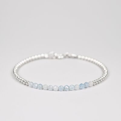 Large Aquamarine beaded bracelet