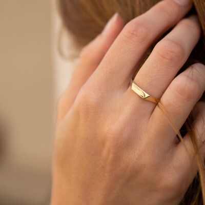 Geometric gold ring