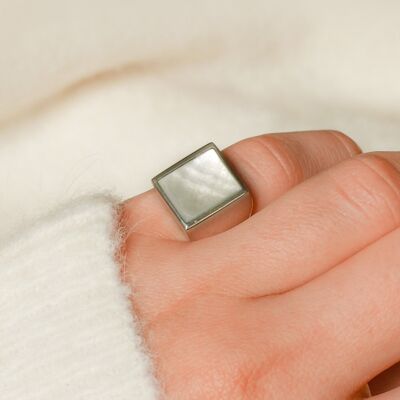 Pearl signet ring