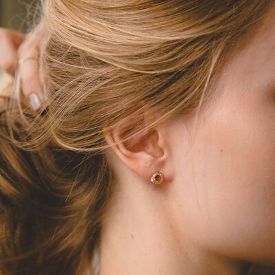 14K gold seashell earrings