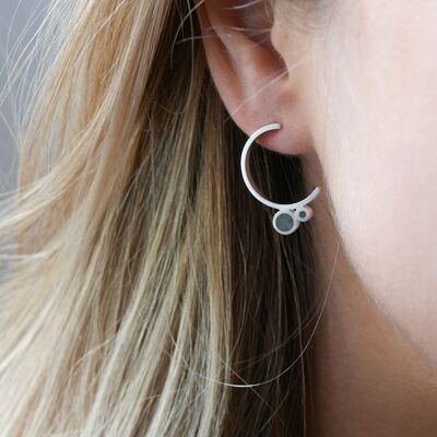 Half circle concrete earrings
