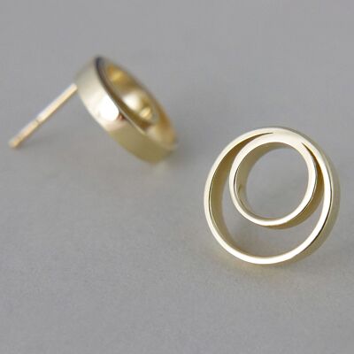 14K gold double circle earrings
