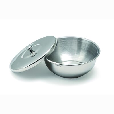 Shaving bowl with lid – stainless steel