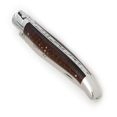 Bi-material ebony and snakewood Laguiole knife