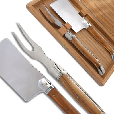 Laguiole cheese service Olive wood