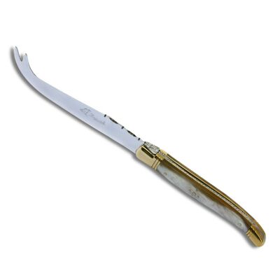 Cheese knife, blond horn handle