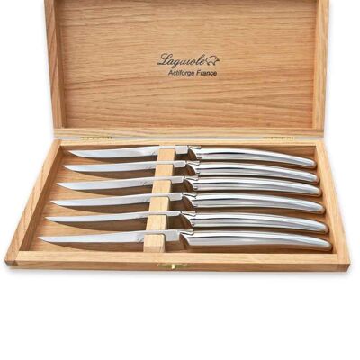 Coffret de 6 couteaux steak Laguiole avec abeille stylisée