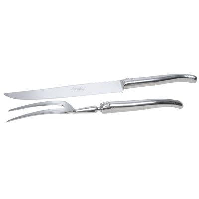 Laguiole Prestige Carving Set Forged Stainless Steel Glossy Finish