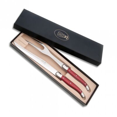 Red Pearl Laguiole Carving Set
