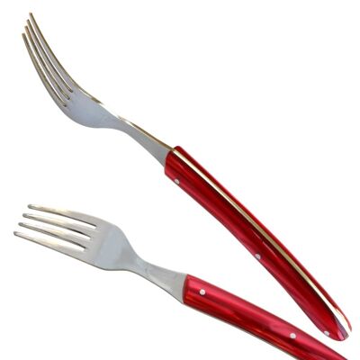 Set of 6 Thiers forks with assorted color handles