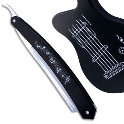 Straight razor 6/8 hunting ebony musical note guitar box special edition