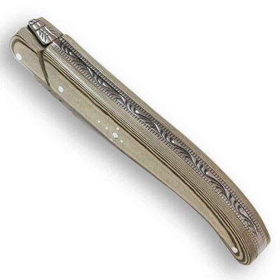 Coltello Laguiole in paperstone beige