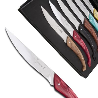 Set of 6 Monnerie table knives assorted colors
