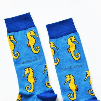 Chaussettes hippocampe | Chaussettes en bambou | Chaussettes bleu clair 2