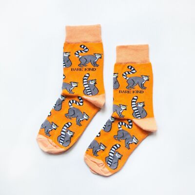 Lemurensocken | Bambussocken | Orange Socken | Funkige Socken