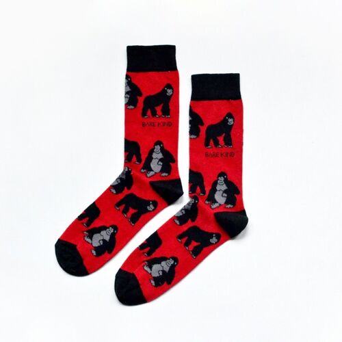 Gorilla Socks | Bamboo Socks | Red Socks | Jungle Socks