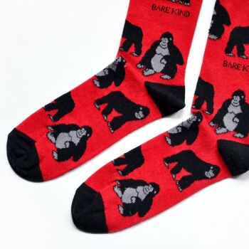 Chaussettes Gorille | Chaussettes en bambou | Chaussettes rouges | Chaussettes Jungle 3