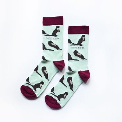 Otter-Socken | Bambussocken | Pastellgrüne Socken